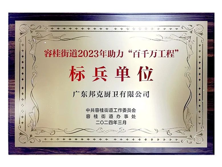 邦克获评容桂街道2023年助力“百千万工程”标兵单位！配图2