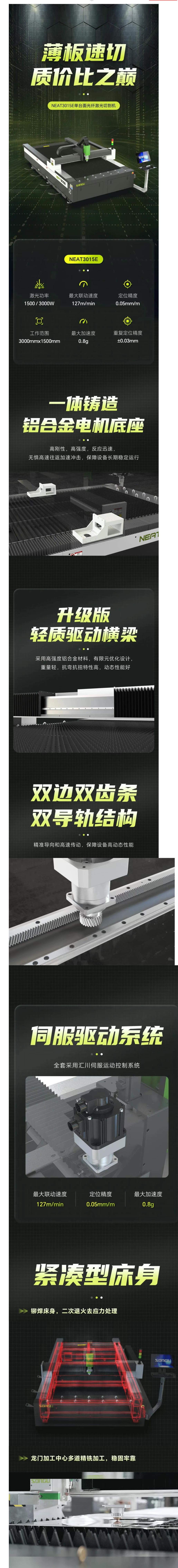 【大族粤铭】薄板速切，质价比之巅！松谷激光NEAT3015E单台面光纤激光切割机封面图